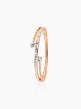 Marka Rosegold Plated Solitaire Bracelet