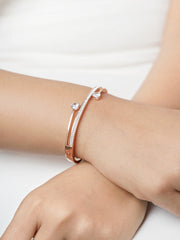 Marka Rosegold Plated Solitaire Bracelet