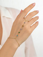 Marlo Multi Diamond 18K Gold Plated Ring Bracelet