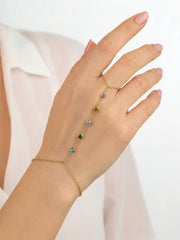 Marlo Multi Diamond 18K Gold Plated Ring Bracelet