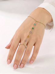 Marlo Multi Diamond 18K Gold Plated Ring Bracelet