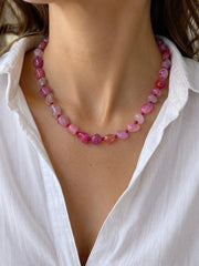 Maya Rose Pink Women's Beaded Necklace