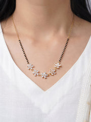 Meher Flower Diamond 18K Gold Plated Mangalsutra