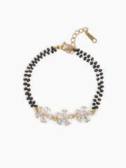 Meher Trio Flower Diamond 18K Gold Plated Mangalsutra Bracelet