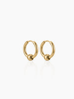 Melina Orb 18K Gold Plated Hoop Earrings