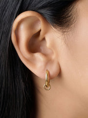 Melina Orb 18K Gold Plated Hoop Earrings