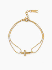 Monira Cross 18K Gold Plated Chain Bracelet