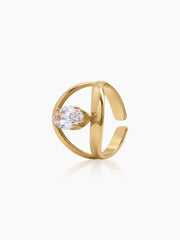 Nadira Solitaire 18K Gold Plated Women's Ring