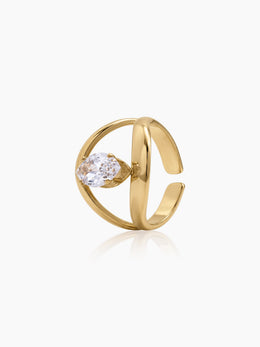 Nadira Solitaire 18K Gold Plated Women's Ring