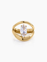 Nadira Solitaire 18K Gold Plated Women's Ring