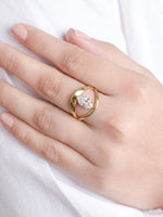 Nadira Solitaire 18K Gold Plated Women's Ring