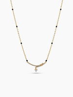 Nerika Heart Curve Diamond 18K Gold Plated Mangalsutra