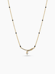 Nerika Heart Curve Diamond 18K Gold Plated Mangalsutra