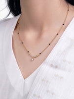 Nerika Heart Curve Diamond 18K Gold Plated Mangalsutra