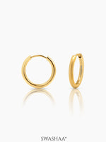 Nysa Solid 18K Gold Plated Women's Hoop Earrings