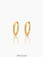 Nysa Solid 18K Gold Plated Women's Hoop Earrings