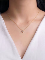 Olivra Floral Diamond 14K Gold Plated Necklace
