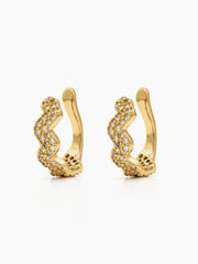 Pavia Diamond Wave 18K Gold Plated Ear Cuffs