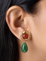 Perrine Floral Drop 18K Gold Plated Earrings