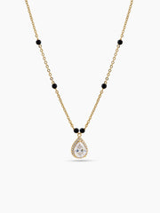 Pranali Pear Diamond 18K Gold Plated Mangalsutra