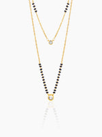 Quilla Dual Layered Diamond Stud 18K Gold Plated Mangalsutra