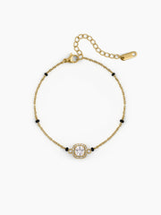 Rashi Solitaire Halo 18K Gold Plated Mangalsutra Bracelet