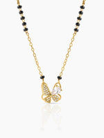 Ridhima Butterfly Diamond 18K Gold Plated Mangalsutra