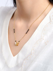 Ridhima Butterfly Diamond 18K Gold Plated Mangalsutra
