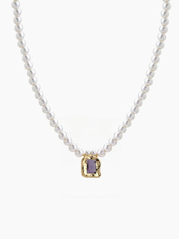 Rosaline Pearl 18K Gold Plated Necklace