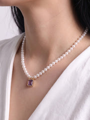 Rosaline Pearl 18K Gold Plated Necklace