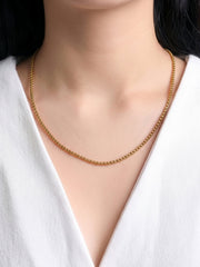 Round Box 2MM 18K Gold Plated Women's Chain