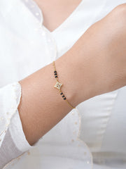 Ruhika Square Diamond Cluster 18K Gold Plated Mangalsutra Bracelet