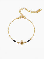Ruhika Square Diamond Cluster 18K Gold Plated Mangalsutra Bracelet