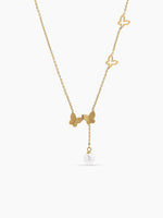 Rumiya Butterfly Pearl 18K Gold Plated Necklace