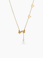 Rumiya Butterfly Pearl 18K Gold Plated Necklace