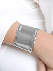 Lunava Bold Curve Silver Cuff Bracelet
