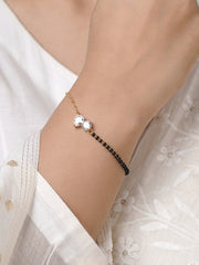 Saanvi Solitaire 14K Gold Plated Mangalsutra Bracelet
