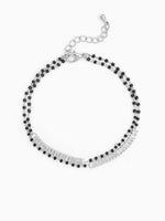 Samiha Baguette Diamond Silver Mangalsutra Bracelet
