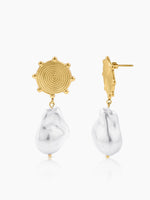 Sarina Pearl 18K Gold Plated Earrings