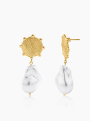 Sarina Pearl 18K Gold Plated Earrings
