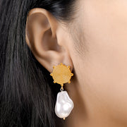 Sarina Pearl 18K Gold Plated Earrings