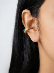 Selma Marquise Emerald 18K Gold Plated Ear Cuffs