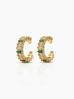 Selma Marquise Emerald 18K Gold Plated Ear Cuffs