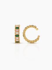 Selma Marquise Emerald 18K Gold Plated Ear Cuffs
