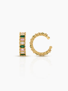 Selma Marquise Emerald 18K Gold Plated Ear Cuffs