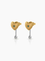 Solina Heart Drop 18K Gold Plated - Silver Earrings