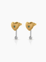 Solina Heart Drop 18K Gold Plated - Silver Earrings