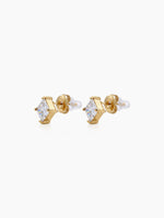 Solveta Solitaire 18K Gold Plated Women's Earrings