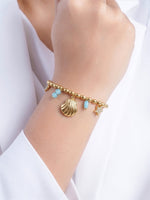 Soraya Ocean Shell Charm 18K Gold Plated Chain Bracelet