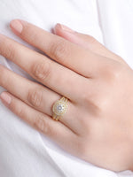 Sorella Solitaire Halo 18K Gold Plated Women's Ring
